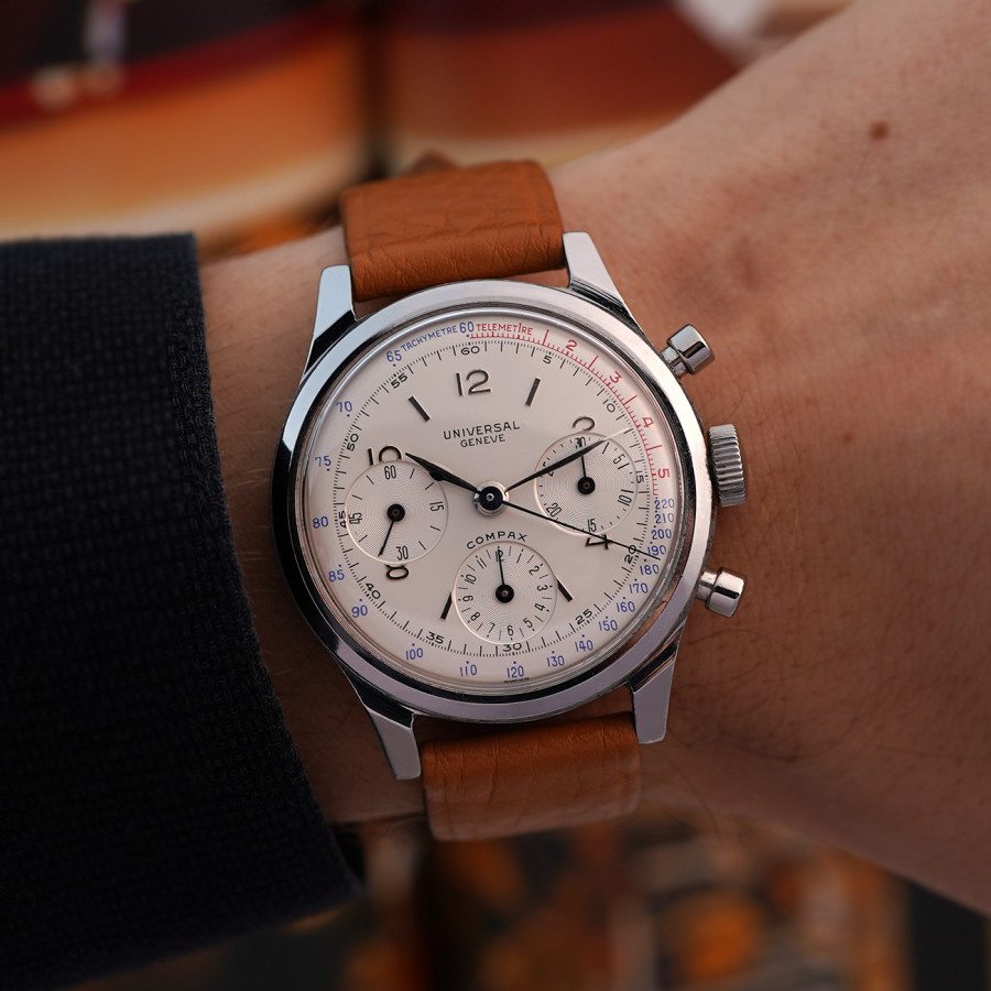 Universal Genève Compax 22499 Spillman Case - stilprägendes Design, das seiner Zeit weit voraus war
