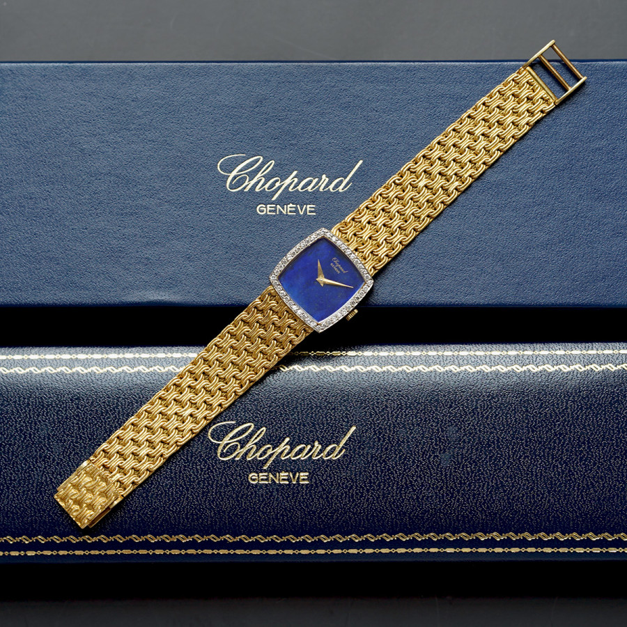 Chopard 1970er Damenuhr - Lapislazuli Dial - originale Chopard-Box