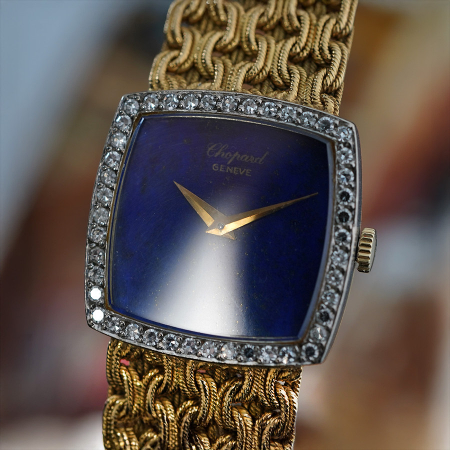 Chopard 1970er Damenuhr - Lapislazuli Dial - wunderschöne Reflexion des Glases