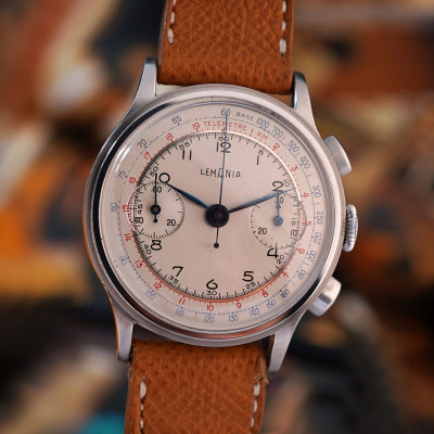 Lemania Chronograph Red and Blue
