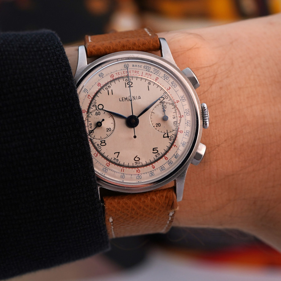 Lemania Chronograph Red and Blue - klassischer Vintage Chronograph aus den 1940ern