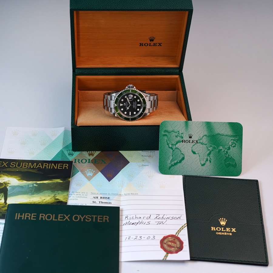 Rolex Submariner 16610LV Kermit - Flat Four - Full Set