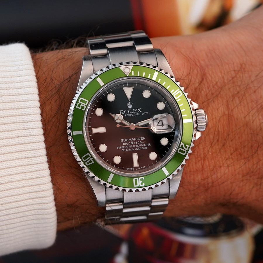 Rolex Submariner 16610LV Kermit - Flat Four - sporty and simply cool look on the wrist