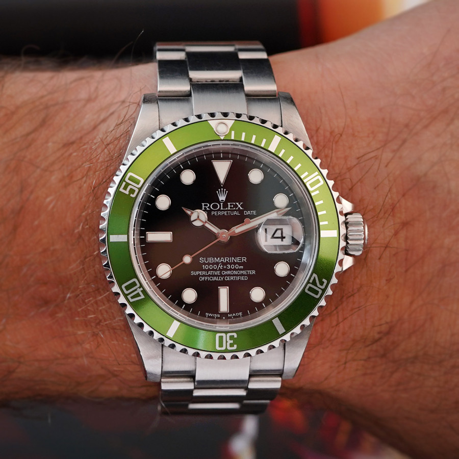 Rolex Submariner 16610LV Kermit - Flat Four - fresh summer look