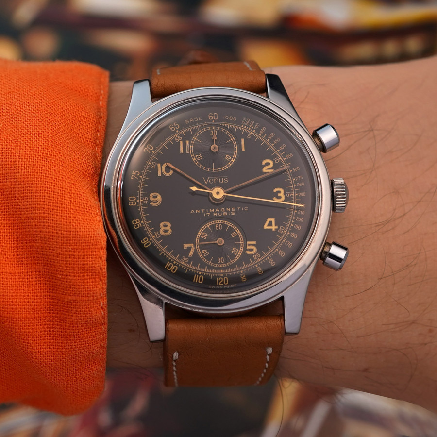 Venus Antimagnetic Chronograph Nero Dial - breathtaking look on the wrist