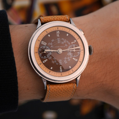 Vintage Leonidas Monopusher Chronograph Tropical Dial